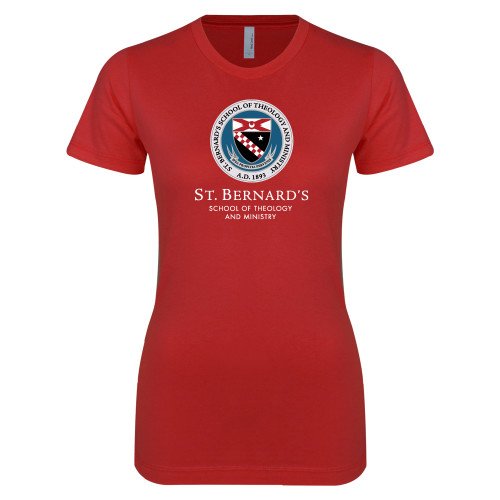  Next Level Womens Red Boyfriend Tee - Stacked Primary
