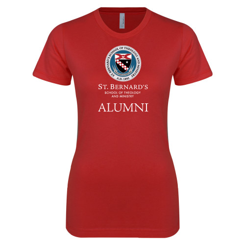  Next Level Womens Red Boyfriend Tee - St. Bernards Alumni