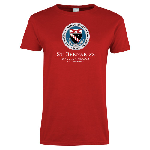  Womens Short Sleeve Red Tee - Stacked Primary