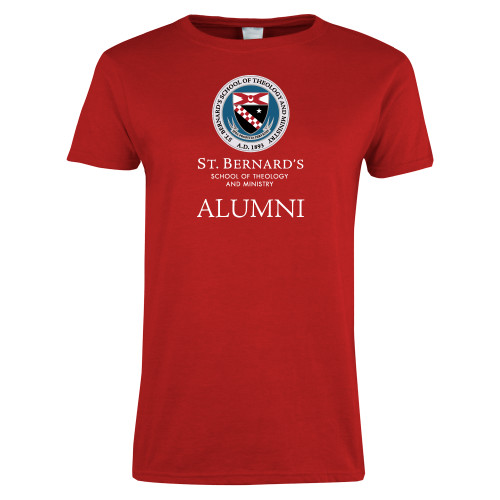  Womens Short Sleeve Red Tee - St. Bernards Alumni