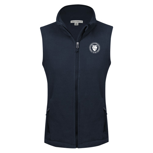  Womens Navy Fleece Full Zip Vest - Primary Seal