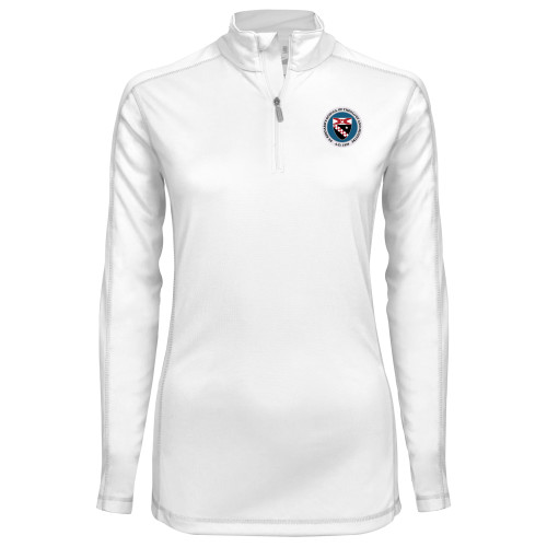  Syntrel Womens White Interlock 1/4 Zip - Primary Seal
