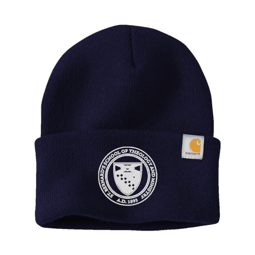  Carhartt Navy Knit Beanie w/Cuff - Primary Seal