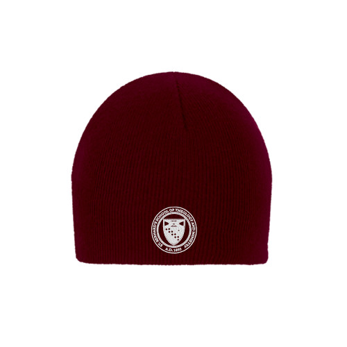  Maroon Knit Beanie - Primary Seal