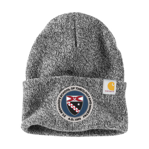  Carhartt Black/White Knit Beanie w/Cuff - Primary Seal