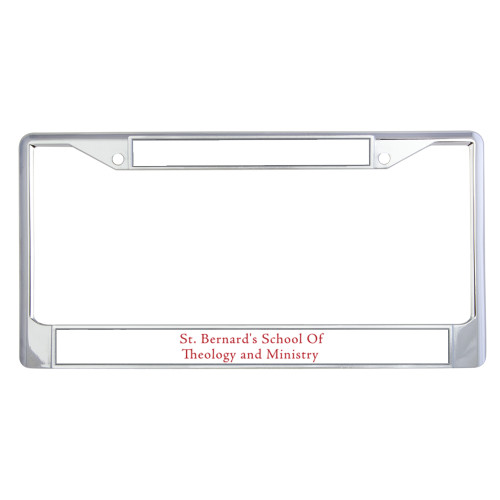  Metal License Plate Frame in Chrome - Stacked Primary
