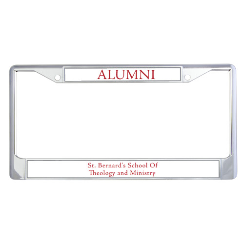  Alumni Metal License Plate Frame in Chrome - Stacked Primary