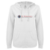 Thumbnail image for  ENZA Womens White V Notch Raw Edge Fleece Hoodie