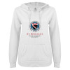 Thumbnail image for  ENZA Womens White V Notch Raw Edge Fleece Hoodie
