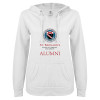Thumbnail image for  ENZA Womens White V Notch Raw Edge Fleece Hoodie