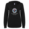 Thumbnail image for  ENZA Womens Black V Notch Raw Edge Fleece Hoodie