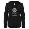 Thumbnail image for  ENZA Womens Black V Notch Raw Edge Fleece Hoodie