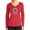 Thumbnail image for  Womens Red Performance Long Sleeve V Neck Shirt