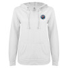 Thumbnail image for  ENZA Womens White V Notch Raw Edge Fleece Hoodie