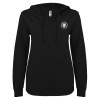 Thumbnail image for  ENZA Womens Black V Notch Raw Edge Fleece Hoodie