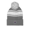 Thumbnail image for  Grey/White Two Tone Knit Pom Beanie w/Cuff