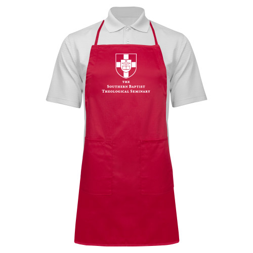 Full Length Red Apron-Primary Mark Vertical