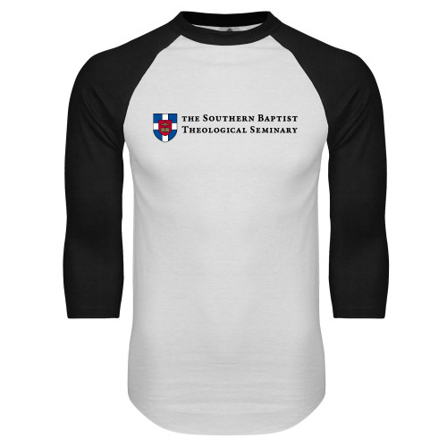 White/Black Raglan Baseball T Shirt-Primary Mark