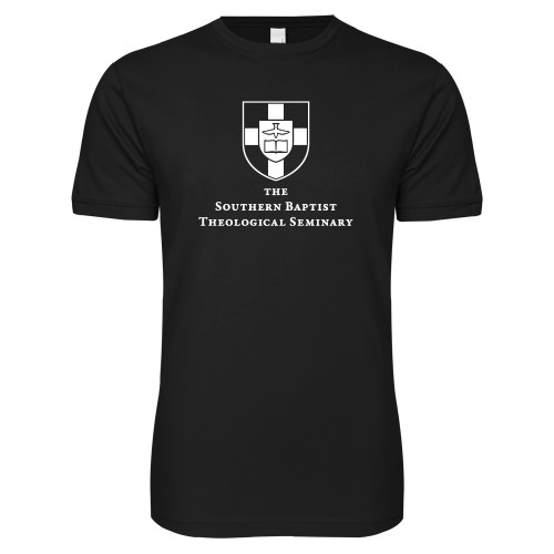 Next Level Black SoftStyle T Shirt-Primary Mark Vertical