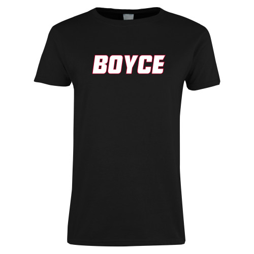 Womens Black Short Sleeve Tee-Boyce