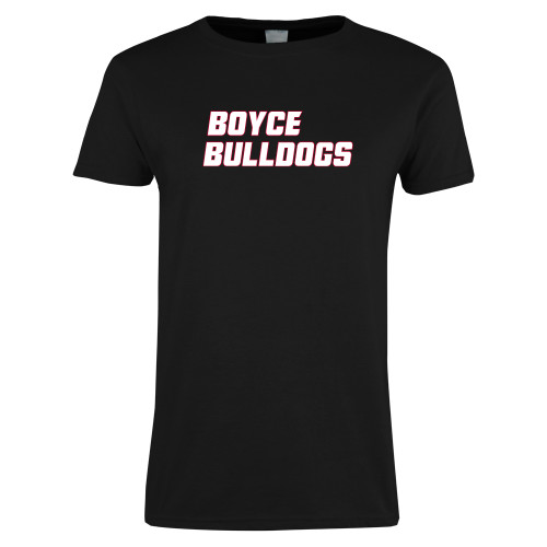 Womens Black Short Sleeve Tee-Boyce Bulldogs