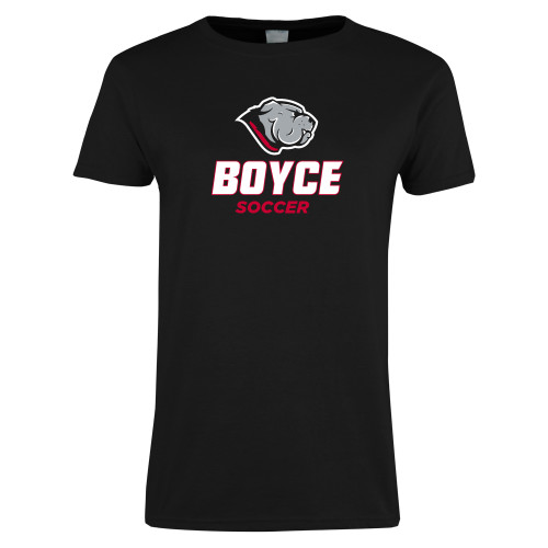 Womens Black Short Sleeve Tee-Soccer