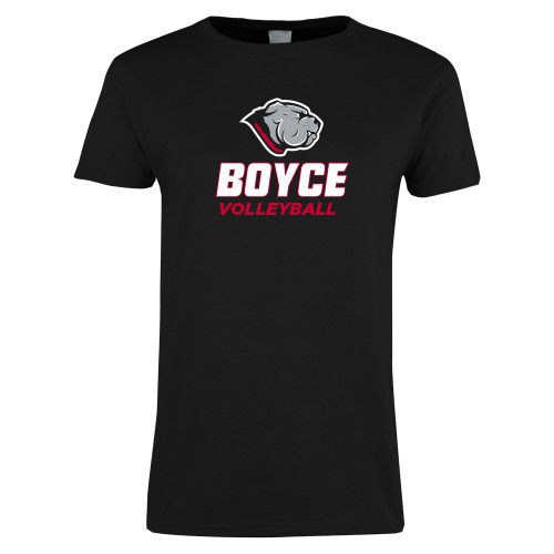 Womens Black Short Sleeve Tee-Volleyball