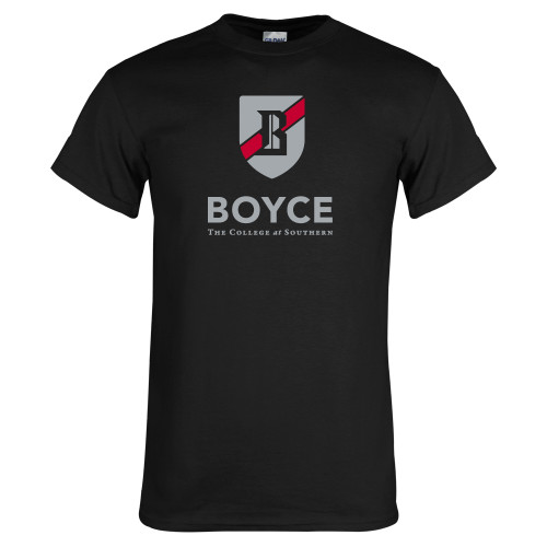 Black T Shirt-Boyce Primary Mark Vertical