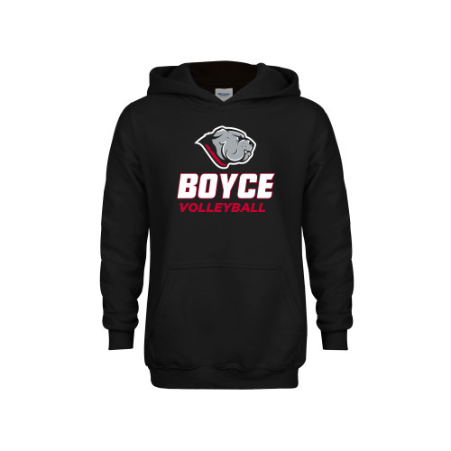 Youth Black Fleece Hoodie-Volleyball