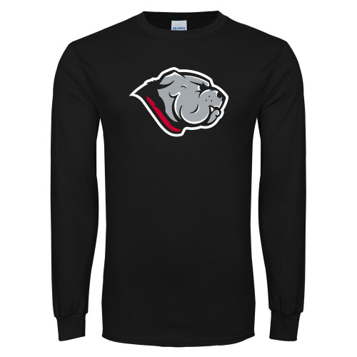 Black Long Sleeve T Shirt-Bulldog Head