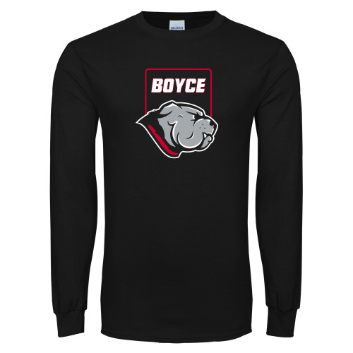 Black Long Sleeve T Shirt-Bulldog Head