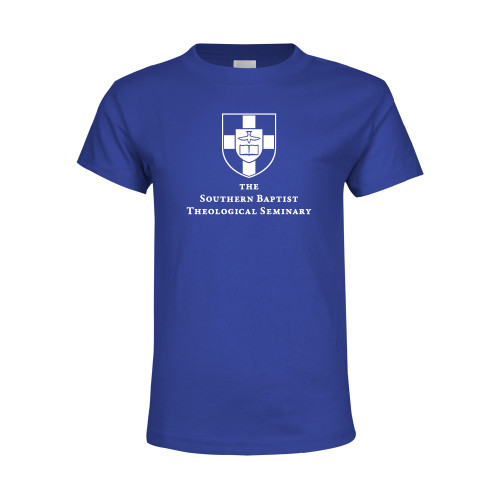 Youth Royal T Shirt-Primary Mark Vertical
