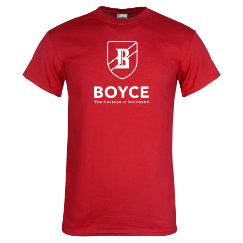 Red T Shirt-Boyce Primary Mark Vertical