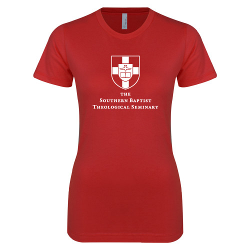 Next Level Womens Red Boyfriend Tee-Primary Mark Vertical