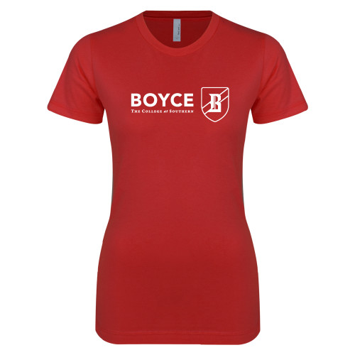 Next Level Womens Red Boyfriend Tee-Boyce Primary Mark