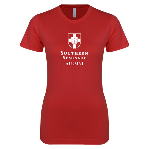 Next Level Womens Red Boyfriend Tee-Southern Seminary Alumni