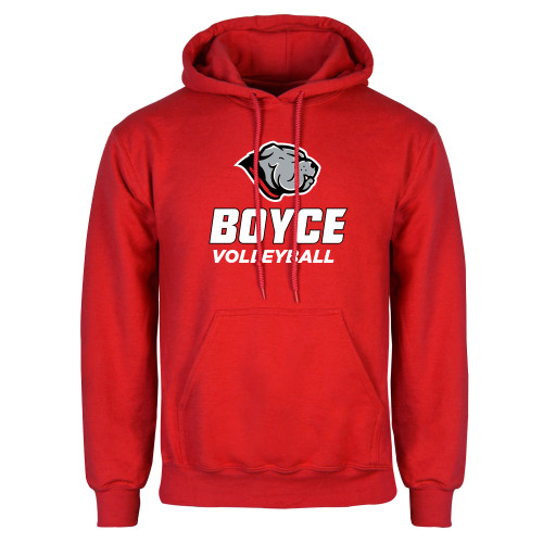 Red Fleece Hoodie-Volleyball