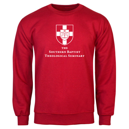 Red Fleece Crew-Primary Mark Vertical