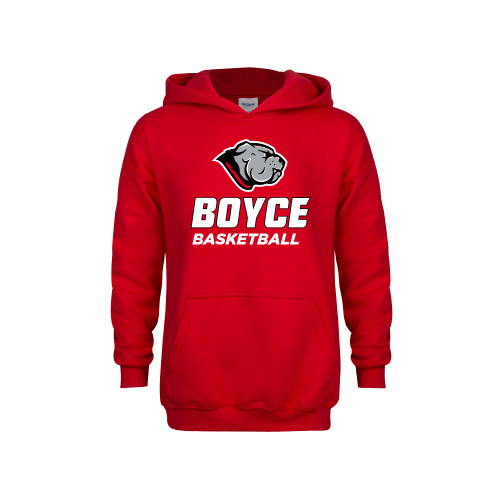 Youth Red Fleece Hoodie-Basketball