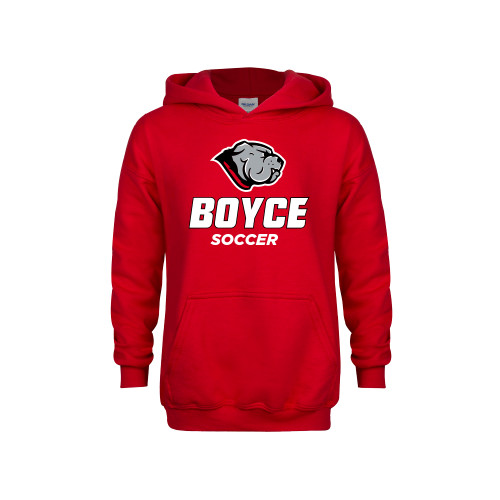Youth Red Fleece Hoodie-Soccer