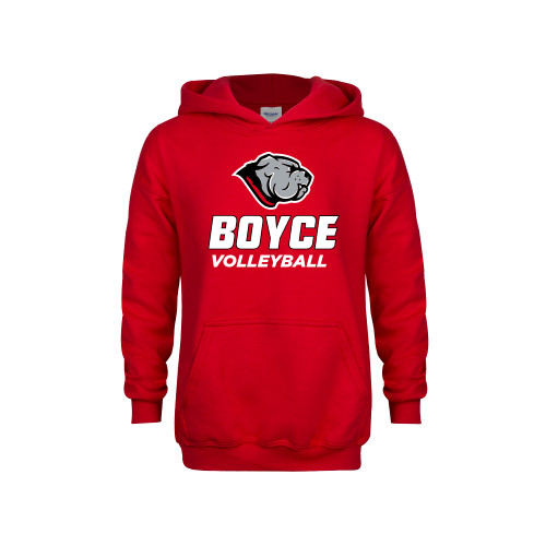 Youth Red Fleece Hoodie-Volleyball