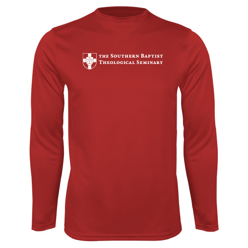 Red Performance Long Sleeve Shirt-Primary Mark