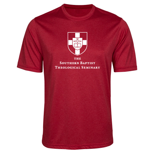 Red Heather Performance Contender Tee-Primary Mark Vertical