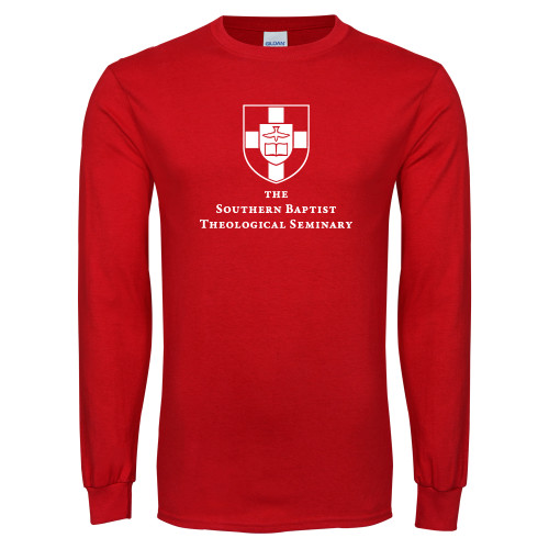 Red Long Sleeve T Shirt-Primary Mark Vertical
