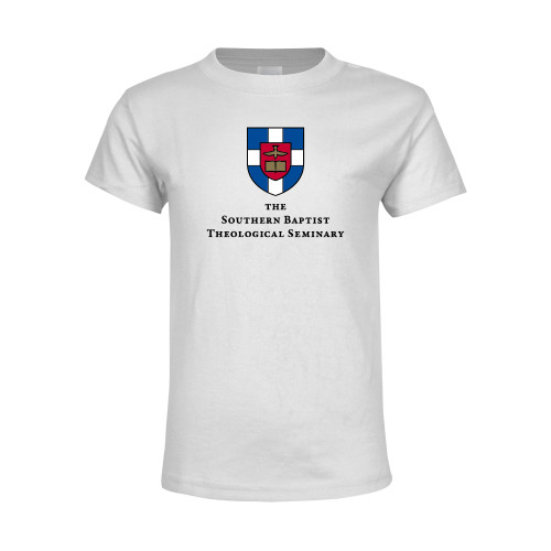 Youth White T Shirt-Primary Mark Vertical