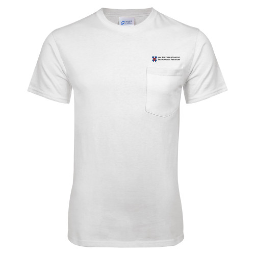 White T-Shirt w/Pocket-Primary Mark