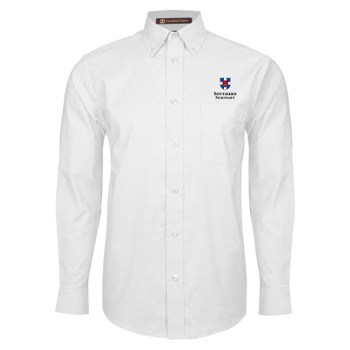White Oxford Long Sleeve Shirt-Southern Seminary Vertical