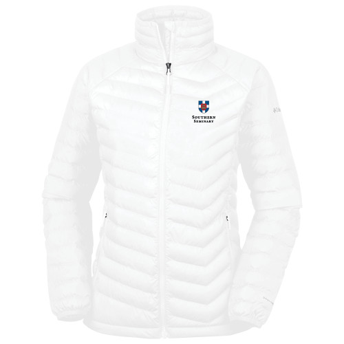 Columbia Womens White Powder Lite Jacket-Southern Seminary Vertical