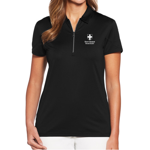 Callaway Womens Black Tulip Sleeve Zip Polo-Southern Seminary Vertical