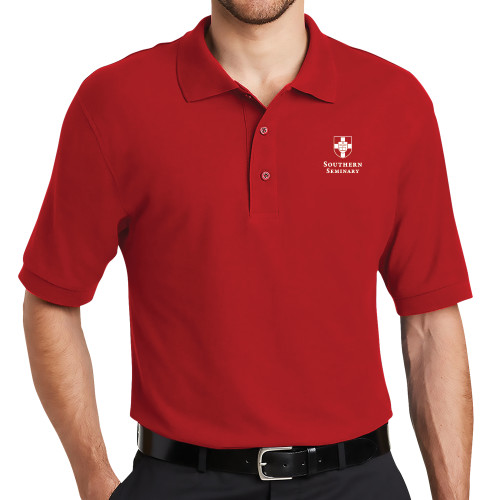 Red Silk Touch Polo-Southern Seminary Vertical